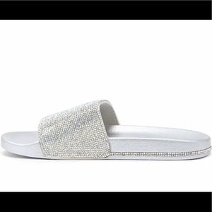 Glitter silver slides